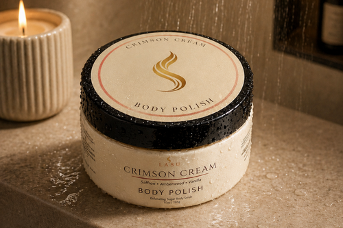 Crimson Cream Body Polish | Exfoliating Whipped Shea & Baobab Sugar Body Scrub