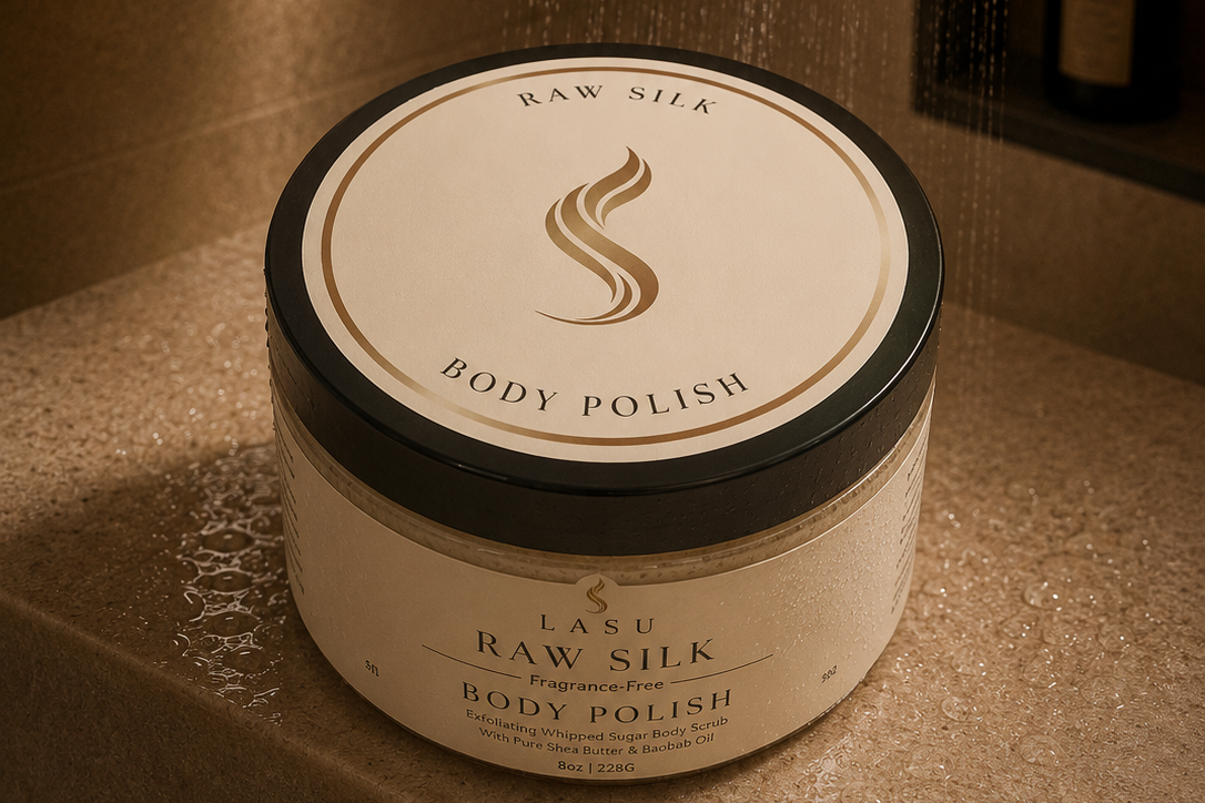 Raw Silk Body Polish | Exfoliating Whipped Shea & Baobab Sugar Body Scrub